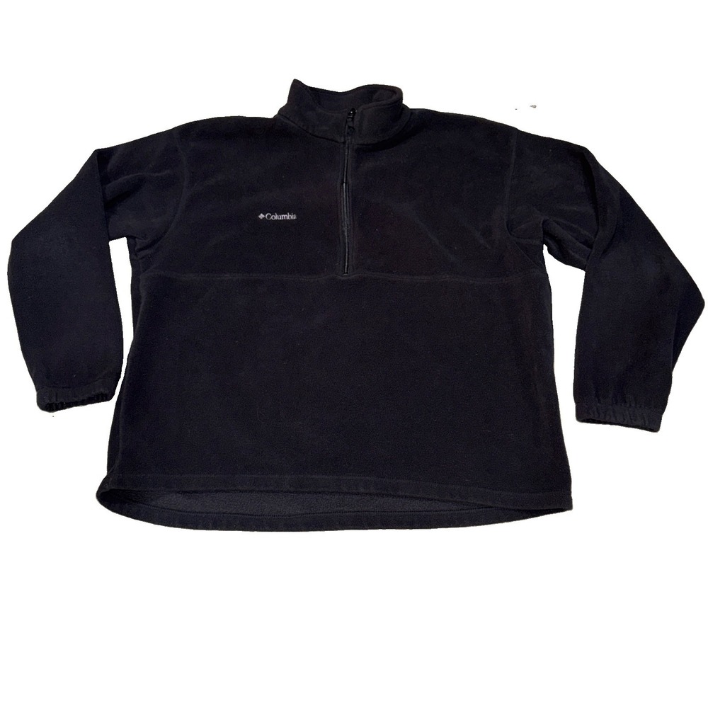 Columbia Men's Black Quarter Zip Fleece Pullover Jacket Size XXL Outdoor Camping